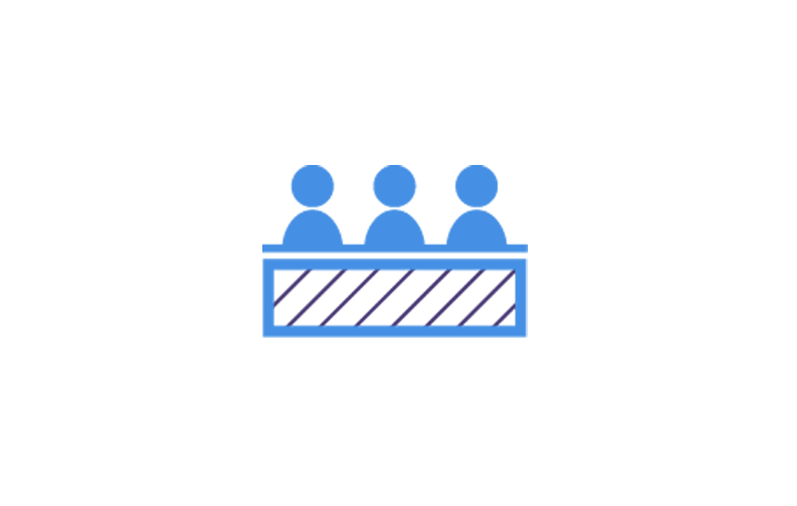 Interview icon showing three people on an interview panel