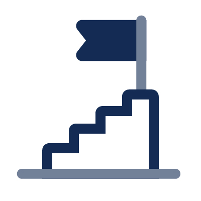 Icon of next steps stairs